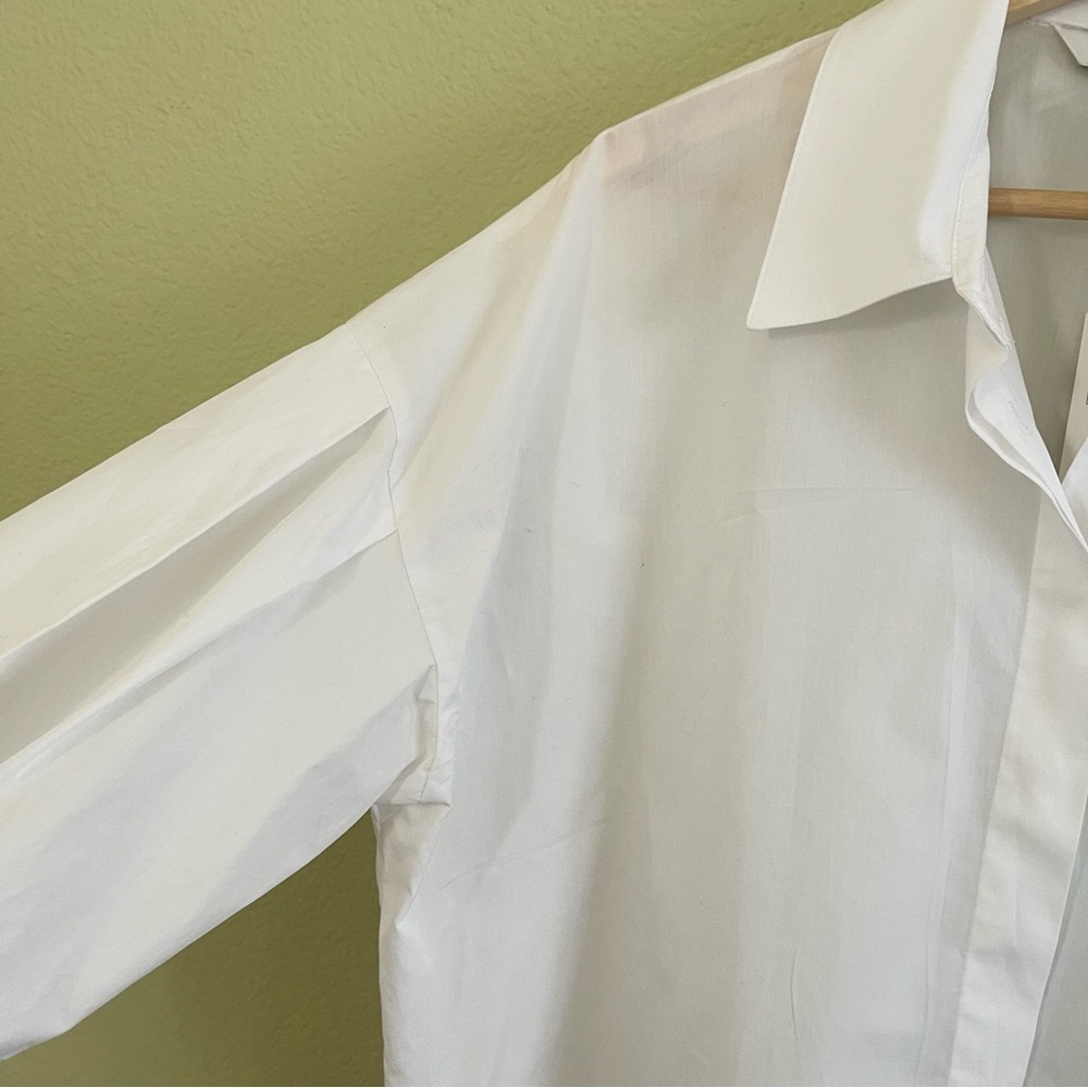 Zara Oversized White Poplin Shirt with Voluminous Sleeves, Size M - Picture 4 of 9